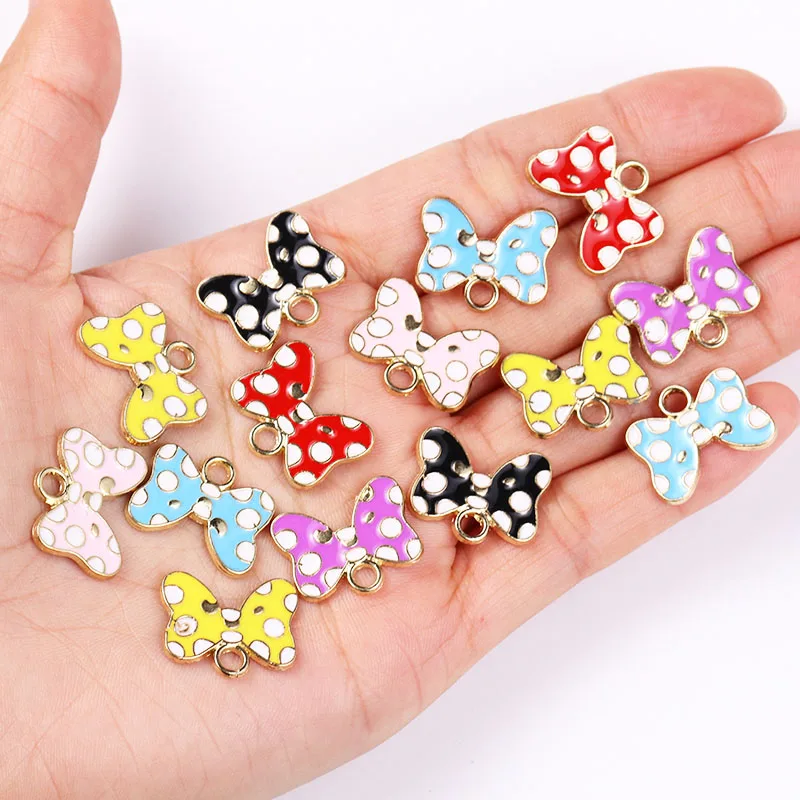 20pcs 18*13mm Colourful Polka Dot Bow Pendant Enamel Drip Oil Cute Charms for Jewellery Making Accessories DIY Necklace Bracelet
20pcs 18*13mm Colourful Polka Dot Bow Pendant Enamel Drip Oil Cute Charms for Jewellery Making Accessories DIY Necklace Bracelet
