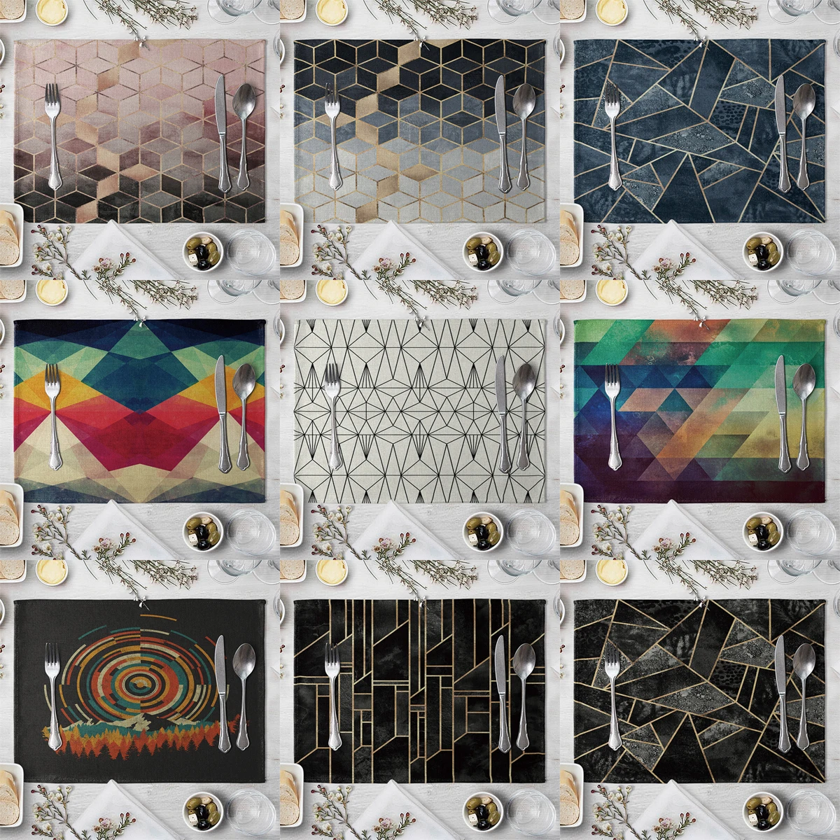 ZHENHE подстилка под тарелку из хлопка и льна с геометрическим рисунком 
ZHENHE подстилка под тарелку из хлопка и льна с геометрическим рисунком