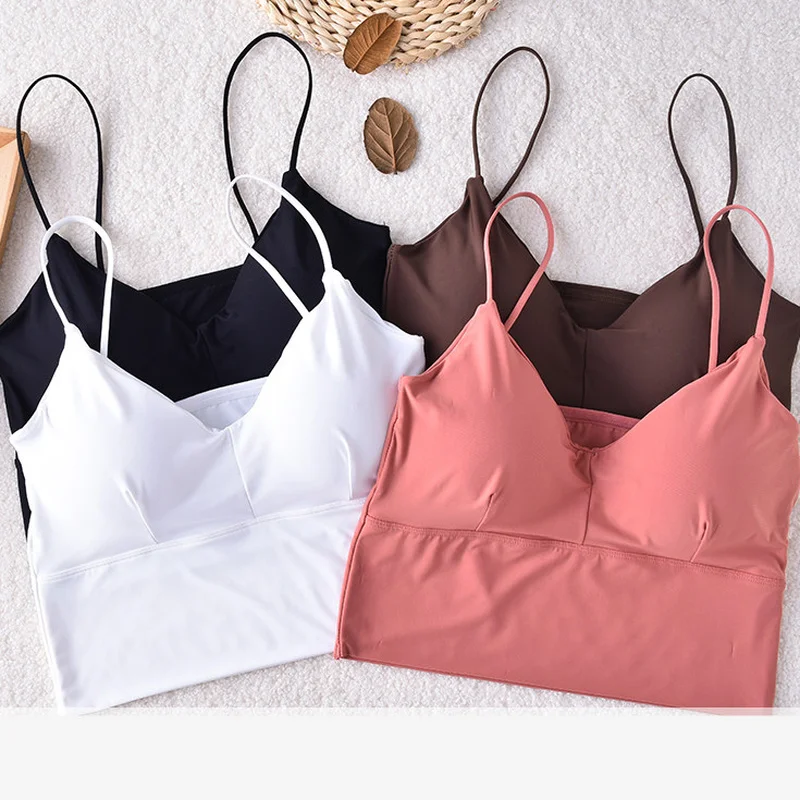 Топ женский бесшовный, Модный укороченный топ, пикантная майка, уличная одежда, однотонное интимное белье с чашками пуш-ап, массажная подкла... 
Топ женский бесшовный, Модный укороченный топ, пикантная майка, уличная одежда, однотонное интимное белье с чашками пуш-ап, массажная подкла...