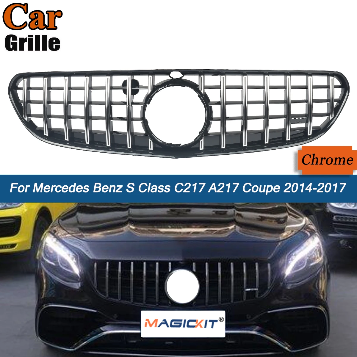 Хромированный черный спортивный гоночный гриль для Benz S-Class S63 S65 AMG Coupe W217 C217 2014-2016, передний бампер, решетка гриля 
Хромированный черный спортивный гоночный гриль для Benz S-Class S63 S65 AMG Coupe W217 C217 2014-2016, передний бампер, решетка гриля