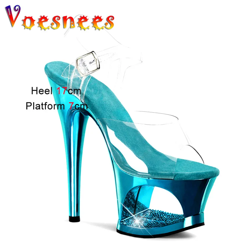 Hollow Platform New Women High Heels 17CM Summer Transparent Crystal Shoes Laser Thin Heel Wedding Sandals Nightclub Dance Pumps 
Hollow Platform New Women High Heels 17CM Summer Transparent Crystal Shoes Laser Thin Heel Wedding Sandals Nightclub Dance Pumps