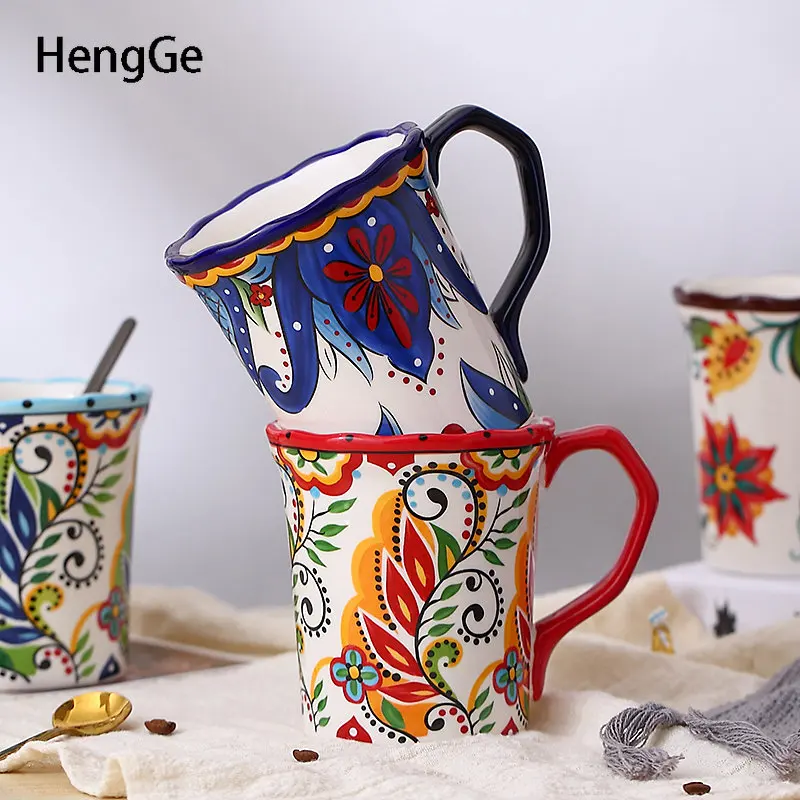 Creative Bohemian Style Ceramic Coffee Mug Retro Household Office Desktop Mugs Coffee Cups Botany Color Painting Tea Milk Cups
Creative Bohemian Style Ceramic Coffee Mug Retro Household Office Desktop Mugs Coffee Cups Botany Color Painting Tea Milk Cups