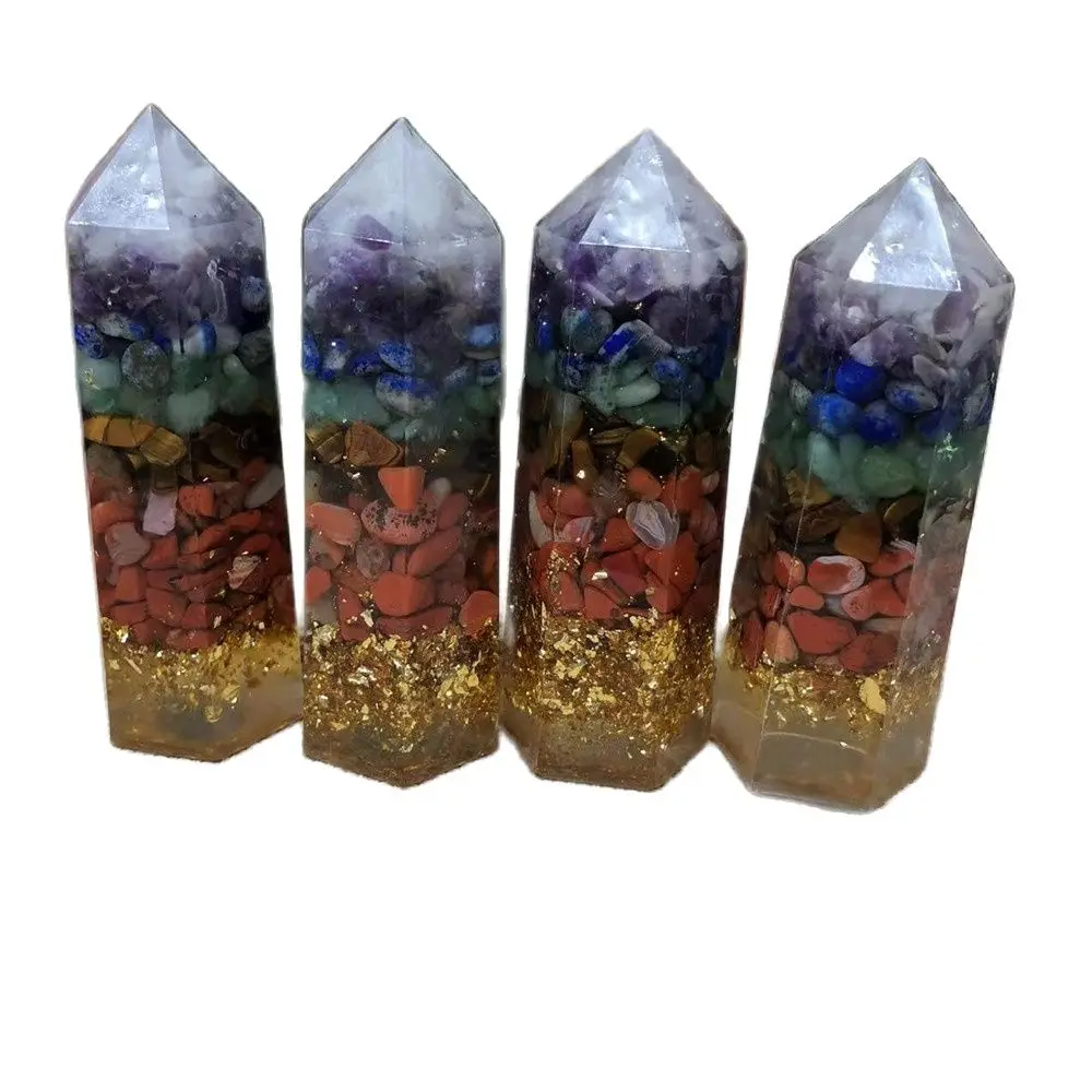 

Resin Natural Chips Crystal Point Quartz Wand Healing Stone Meditation Pyramid Home Decor Reiki Energy Chakra Tower For Gift