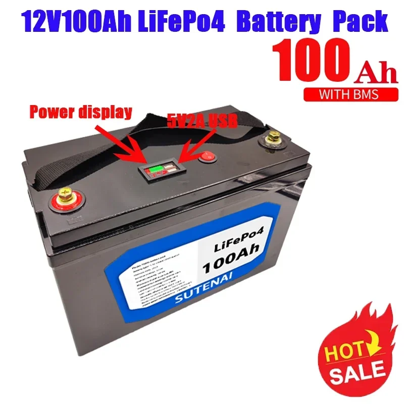 12V 100Ah Lithium Iron Phosphate Battery LiFePO4 Built-in BMS LiFePO4 Battery for Solar Power System RV House Trolling Motor
12V 100Ah Lithium Iron Phosphate Battery LiFePO4 Built-in BMS LiFePO4 Battery for Solar Power System RV House Trolling Motor