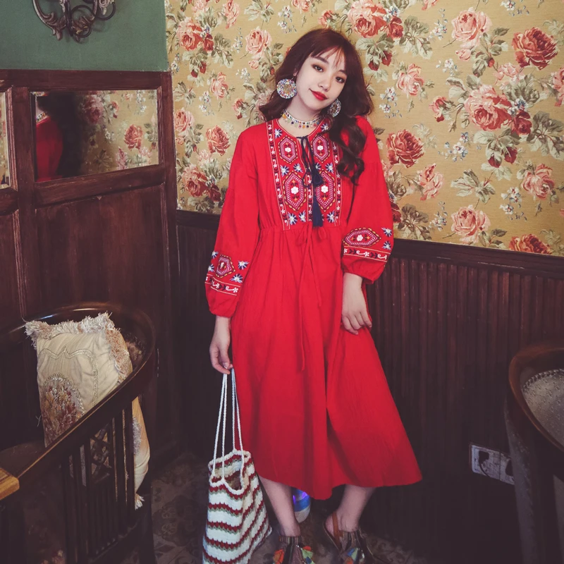 Женское платье с вышивкой в этническом стиле, летнее платье из хлопка и льна с V-образным вырезом, бахромой и длинными рукавами для отдыха и п...
Женское платье с вышивкой в этническом стиле, летнее платье из хлопка и льна с V-образным вырезом, бахромой и длинными рукавами для отдыха и п...