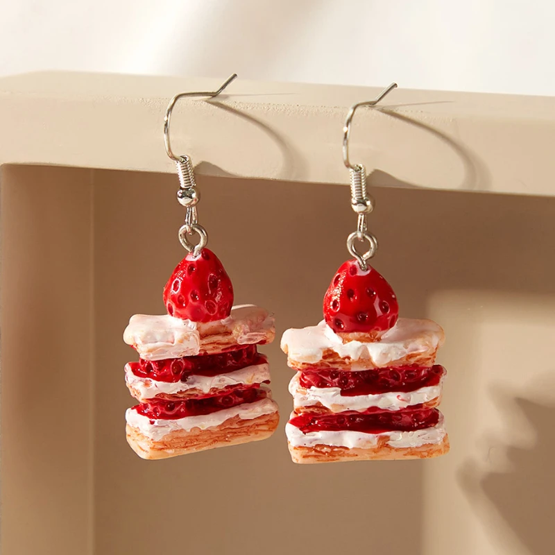 Summer Simulation Strawberry Orange Mousse Cake Resin Earhook Earrings Novel Female Weirdo Women Jewelry Pendant Accessories
Summer Simulation Strawberry Orange Mousse Cake Resin Earhook Earrings Novel Female Weirdo Women Jewelry Pendant Accessories