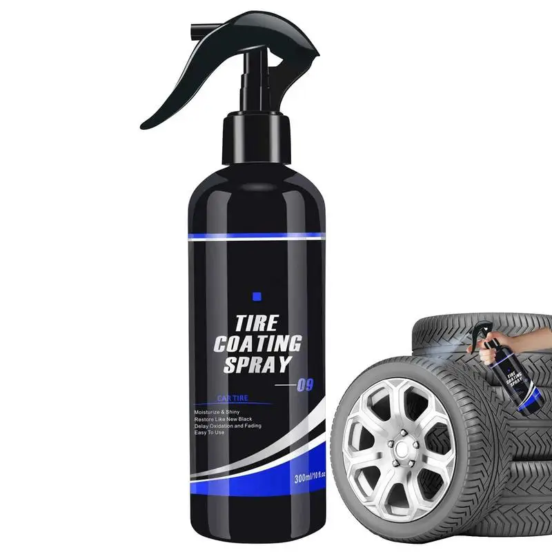 

Tire Shine Coating Spray For Deep Black Tires Coating UV Protection Car Care Supplies Protect Against Cracking Fading 300ml