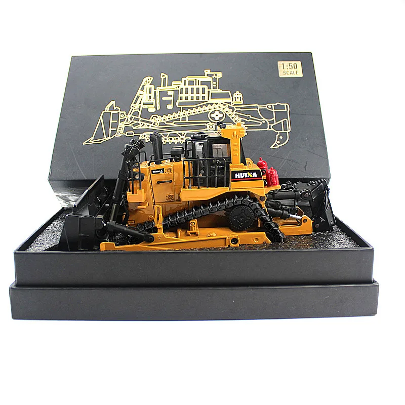 

Huina 1/50 Alloy Diecast Crawler Bulldozer /Forklift Model Tracked Engineering Track Car High Simulation Collection Metal Toys