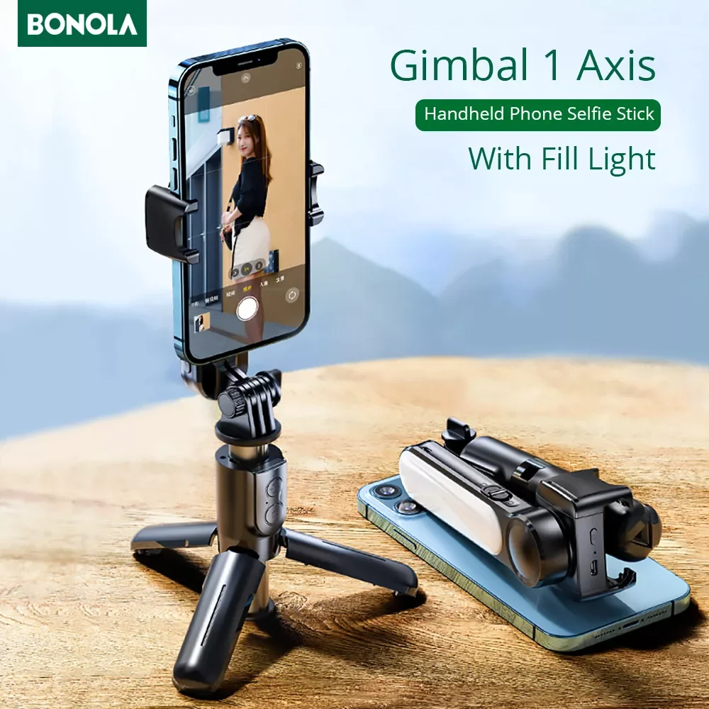 Bonola Handheld Wireless Bluetooth Selfie Stick Tripods with Fill Light for IOS/Android Foldable Smarthone Selfie Stick Gimbal
Bonola Handheld Wireless Bluetooth Selfie Stick Tripods with Fill Light for IOS/Android Foldable Smarthone Selfie Stick Gimbal