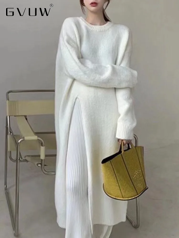 GVUW Women's 2023 Autumn New Dress O-neck Long Sleeve Loose Knitted Irregular High Split Pullover Sweater Dresses Female 17G1767
GVUW Women's 2023 Autumn New Dress O-neck Long Sleeve Loose Knitted Irregular High Split Pullover Sweater Dresses Female 17G1767