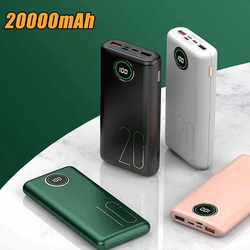 

20000mAh Power Bank Fast Charging External Battery Powerbank for iPhone 14 13 Samsung S22 S21 X Xiaomi Mi Mobile Phone Poverbank