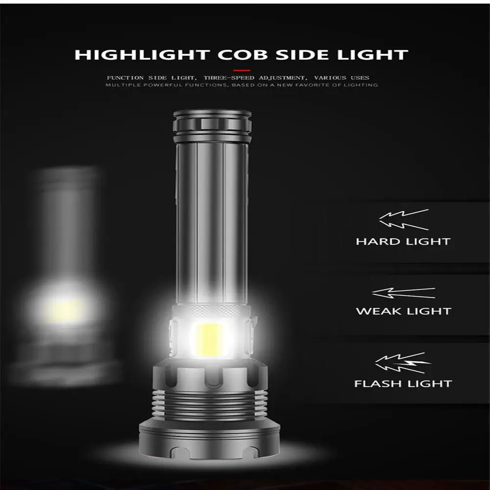 Aluminum Alloy Flashlights Super Bright 990000lm Xhp90.2 26650 LED COB FlashlightWaterproof USB Rechargeable Powerful Zoom Torch
Aluminum Alloy Flashlights Super Bright 990000lm Xhp90.2 26650 LED COB FlashlightWaterproof USB Rechargeable Powerful Zoom Torch