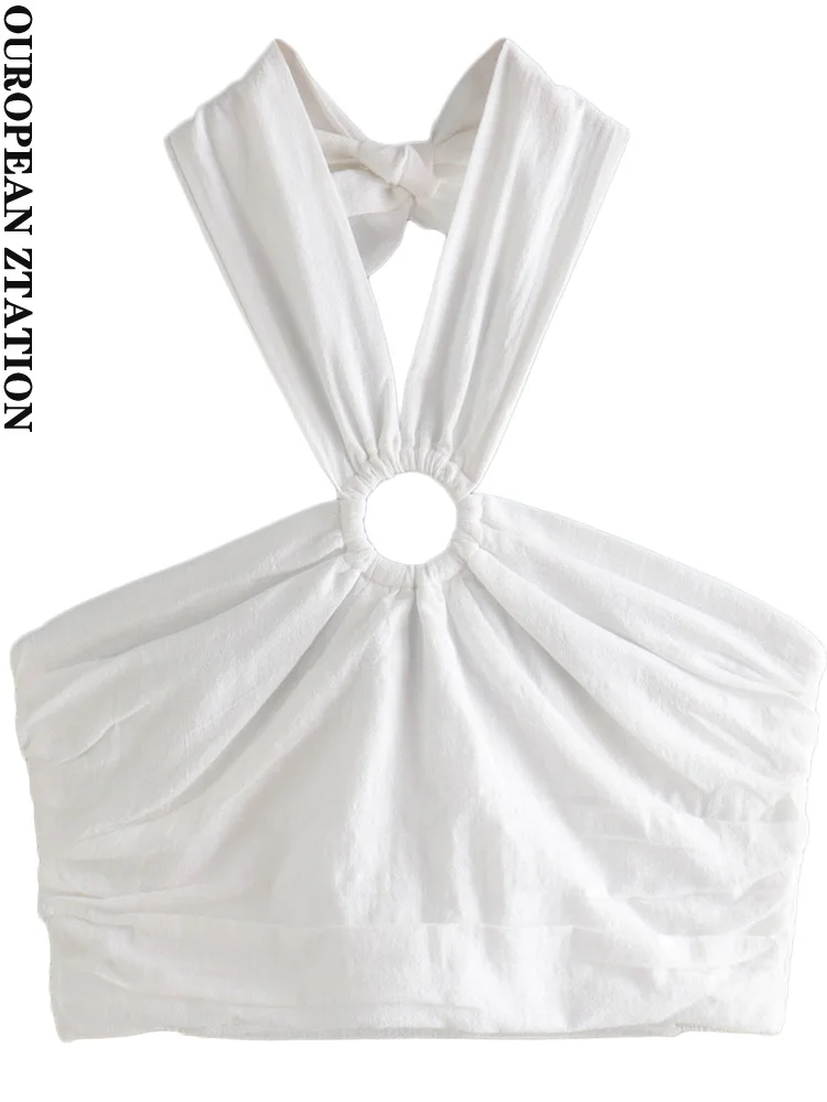 PAILETE Women 2022 fashion hollow out pleated cropped tank tops vintage backless tied straps female camis mujer
PAILETE Women 2022 fashion hollow out pleated cropped tank tops vintage backless tied straps female camis mujer