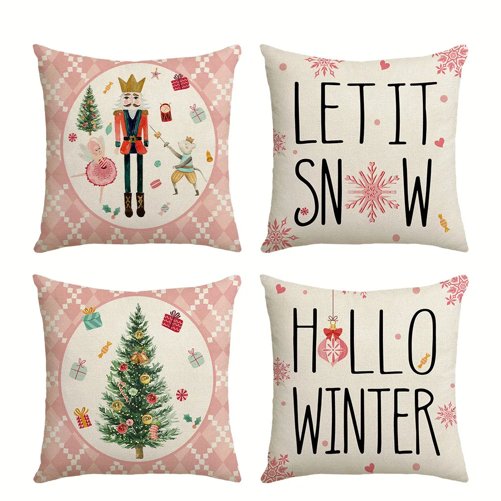 Vibrant Pink Xmas Tree Pillow Covers 4 Pieces 45*45cm Cartoon Design Enhance the Holiday Spirit in Your Living Space
Vibrant Pink Xmas Tree Pillow Covers 4 Pieces 45*45cm Cartoon Design Enhance the Holiday Spirit in Your Living Space