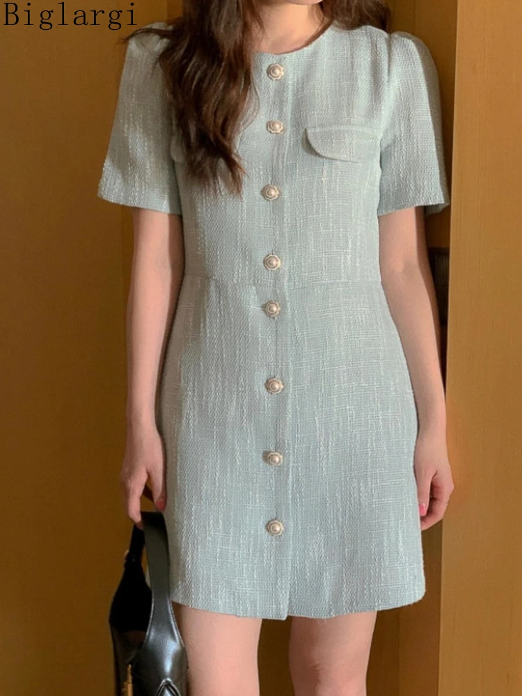 Chic Pearl Buckle Bubble Sleeve Summer Mini French Retro Dress Women Grace Korean Ladies Womens Dresses Tweed 2022 new Dress
Chic Pearl Buckle Bubble Sleeve Summer Mini French Retro Dress Women Grace Korean Ladies Womens Dresses Tweed 2022 new Dress