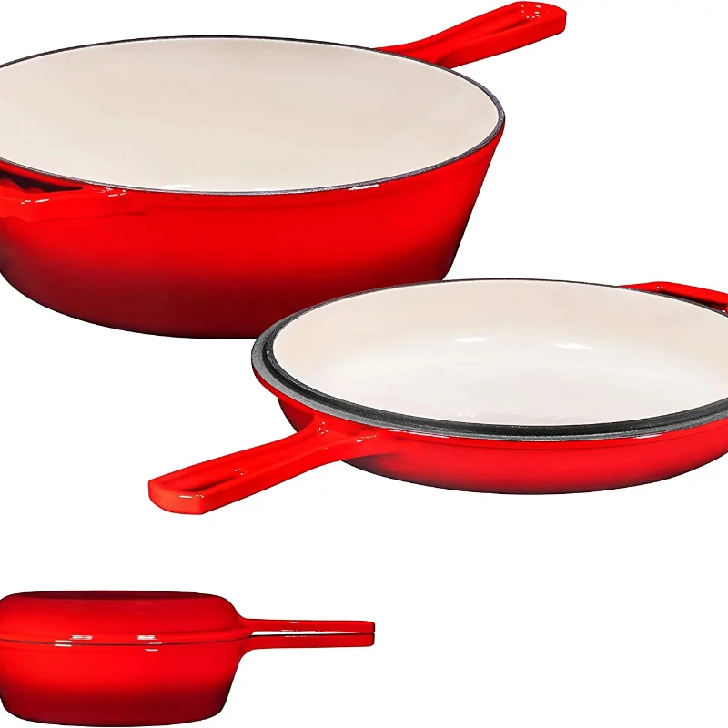 Enameled 2-in-1 Cast Iron Multi-Cooker by – Heavy Duty 3 Quart Skillet and Lid Set
Enameled 2-in-1 Cast Iron Multi-Cooker by – Heavy Duty 3 Quart Skillet and Lid Set