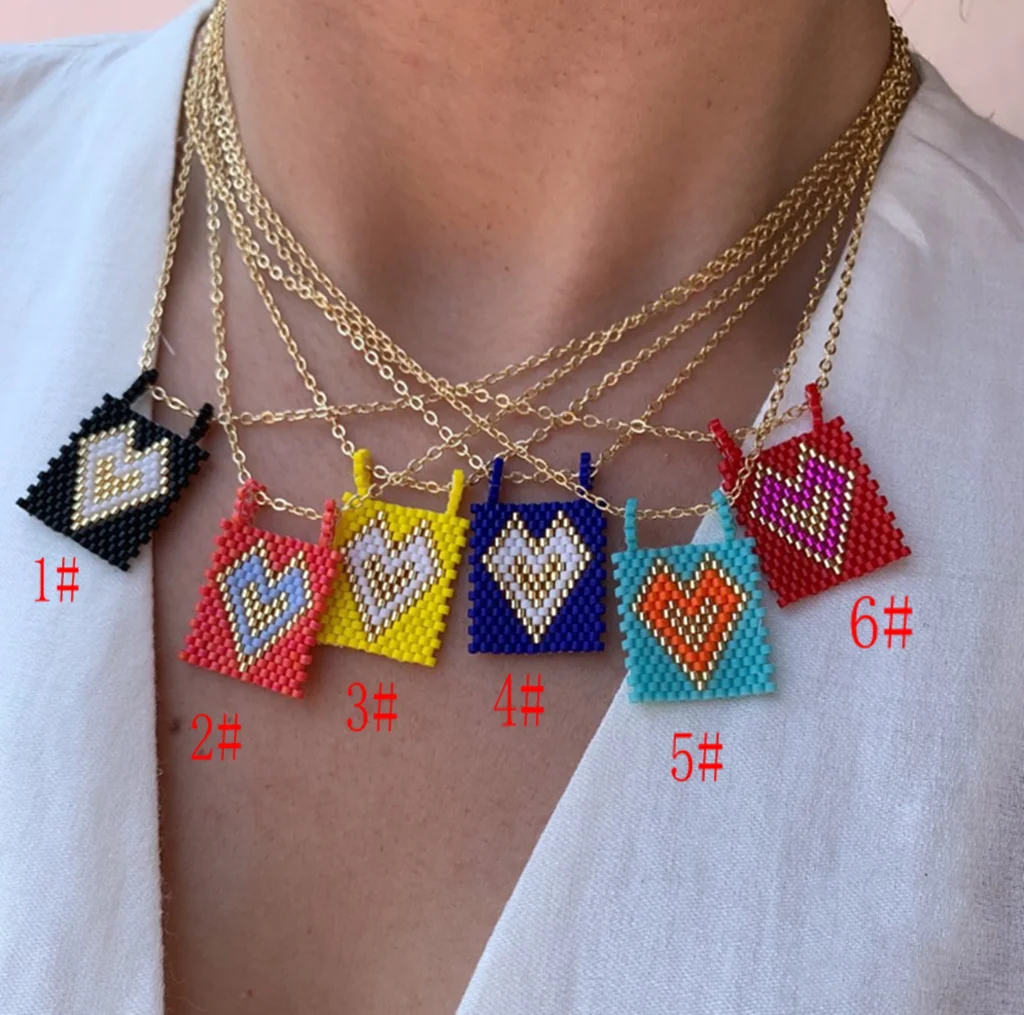 5Pcs New Bohemia Miyuki Beads Necklace Gift For Her heart Pattern Necklaces For Women Handmade Woven Lucky Accessories
5Pcs New Bohemia Miyuki Beads Necklace Gift For Her heart Pattern Necklaces For Women Handmade Woven Lucky Accessories