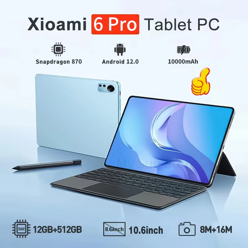 2023 World Premiere Pad 6 Pro Android Tablet PC Snapdragon 870 Tabletas 12GB 512GB 10000mAh Battery 5G Dual SIM Card Or WIFI Tab
2023 World Premiere Pad 6 Pro Android Tablet PC Snapdragon 870 Tabletas 12GB 512GB 10000mAh Battery 5G Dual SIM Card Or WIFI Tab