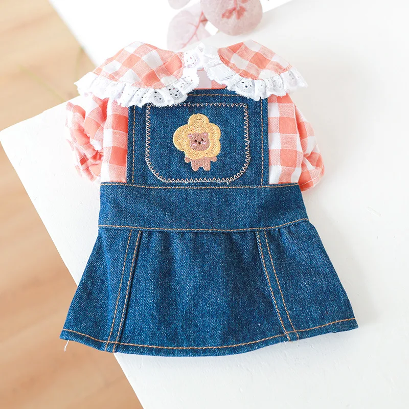 Dog Denim Dress Jeans Skirt Cute Floral Pet Dresses Cat Clothing Puppy Yorkshire Pomeranian Shih Tzu Maltese Poodle Dog Clothes 
Dog Denim Dress Jeans Skirt Cute Floral Pet Dresses Cat Clothing Puppy Yorkshire Pomeranian Shih Tzu Maltese Poodle Dog Clothes