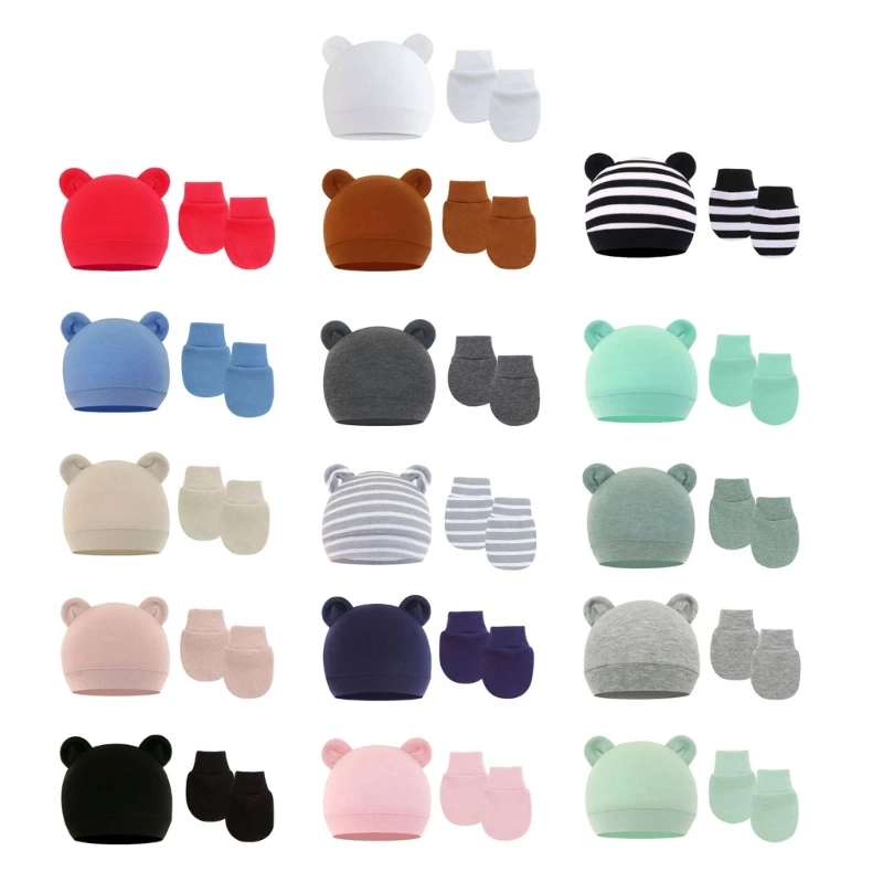 Baby Anti-Scratching Cotton Gloves Infant Hat Set Newborn Face Protection Scratch Mittens Breathable Lovely ears Cap Baby Bonnet
Baby Anti-Scratching Cotton Gloves Infant Hat Set Newborn Face Protection Scratch Mittens Breathable Lovely ears Cap Baby Bonnet