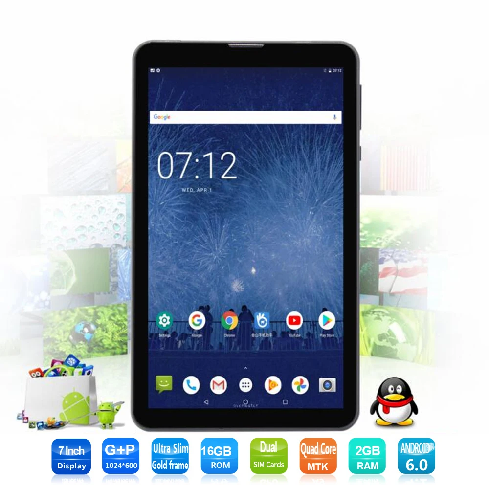 Новый профессиональный 7-дюймовый планшетный ПК Android 6 0 четырехъядерный 3G детский