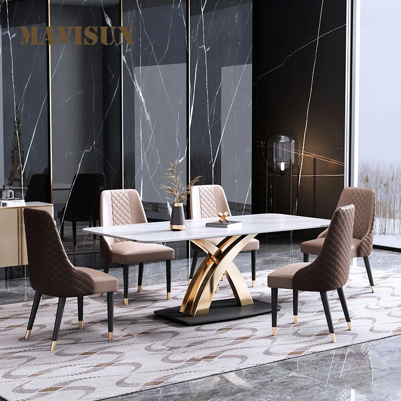 Light Luxury Rock Slab Dining Table High-End Rectangular Marble Household Small Apartment Modern Comedor Garden Furniture FGM
Light Luxury Rock Slab Dining Table High-End Rectangular Marble Household Small Apartment Modern Comedor Garden Furniture FGM