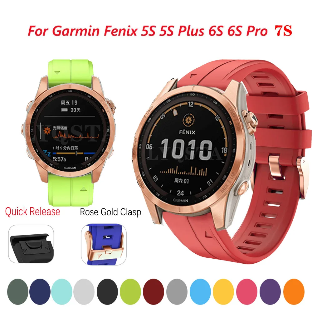 

Quickfit 20mm Silicone Watchbands Bracelet For Garmin Fenix 7S 6S 6SPro 5S Plus Smartwatch Strap Descent Mk2S/Instinct 2S Correa