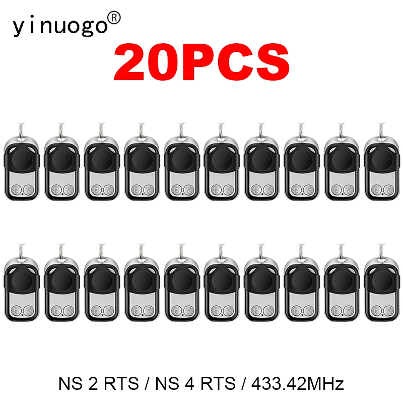 

20PCS 1841026 NS 2 RTS / NS 4 RTS Gate Remote Control 433.42MHz For TR2 5009205C / TR4 5012018C00 Garage Door Remote Control