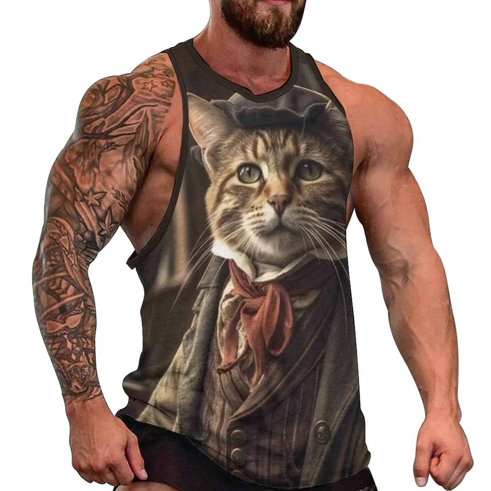 Cat Tank Top Male Hunting Animal Streetwear Tops Summer Bodybuilding Custom Sleeveless Vests Large Size 4XL 5XL
Cat Tank Top Male Hunting Animal Streetwear Tops Summer Bodybuilding Custom Sleeveless Vests Large Size 4XL 5XL