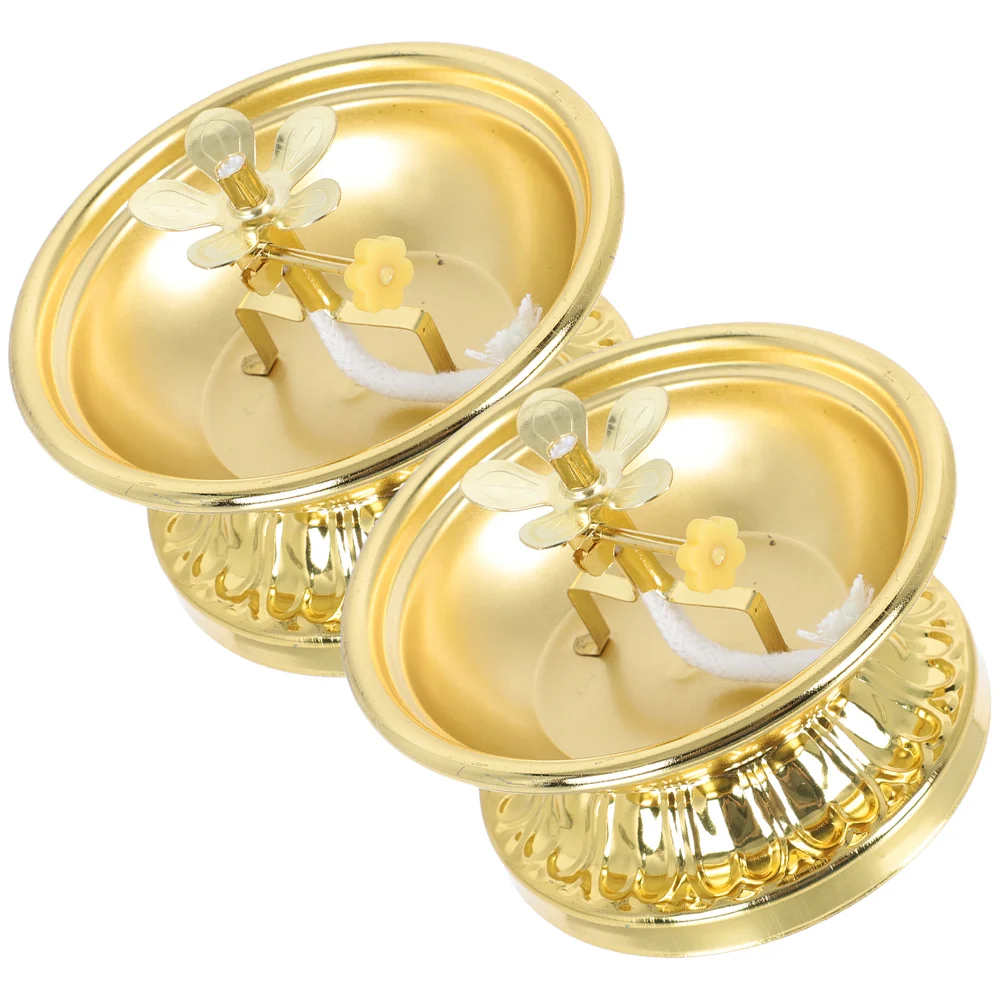 2 Pcs Ghee Lamp Holder Home Kerosene Lamps Gold Lanterns Decorative Butter Oil Alloy Tabletop
2 Pcs Ghee Lamp Holder Home Kerosene Lamps Gold Lanterns Decorative Butter Oil Alloy Tabletop
