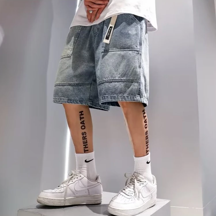 Men's Jeans Shorts Fashion Summer Casual Washed Stylish Loose Straight Pants Elastic Waist Streetwear Hip Hop Punk Korean Style
Men's Jeans Shorts Fashion Summer Casual Washed Stylish Loose Straight Pants Elastic Waist Streetwear Hip Hop Punk Korean Style