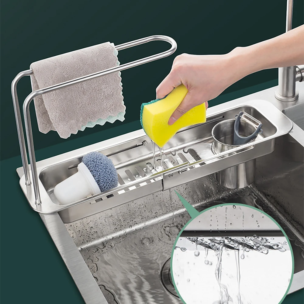 Stainless Steel Kitchen Retractable Drain Rack Adjustable Faucet Filter Basket Storage Shelf Basket Kitchen Tools Accessories
Stainless Steel Kitchen Retractable Drain Rack Adjustable Faucet Filter Basket Storage Shelf Basket Kitchen Tools Accessories