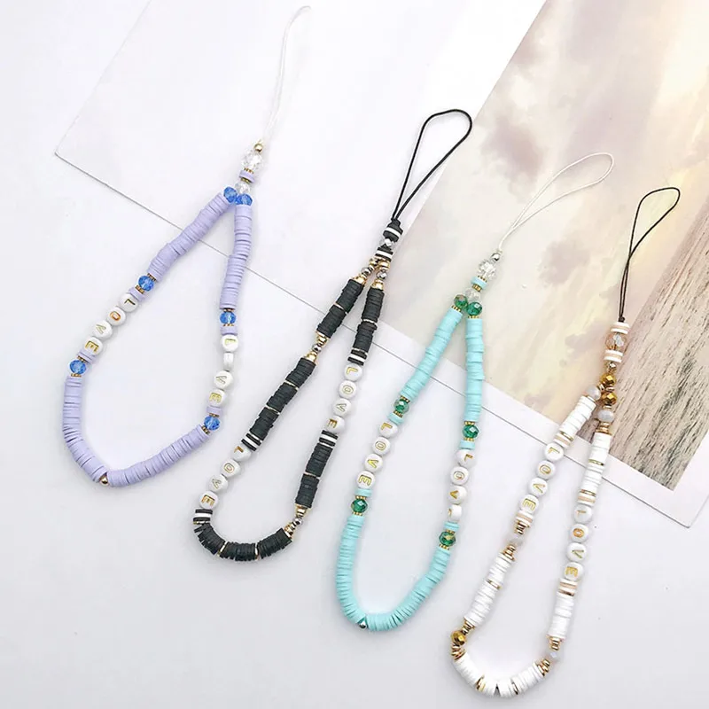 Bohemian Polymer Clay Cell Phone Chains Women Cute Letter Beads Mobile Strap Lanyard Rope Cord Belt Telephone Jewelry Gifts New
Bohemian Polymer Clay Cell Phone Chains Women Cute Letter Beads Mobile Strap Lanyard Rope Cord Belt Telephone Jewelry Gifts New
