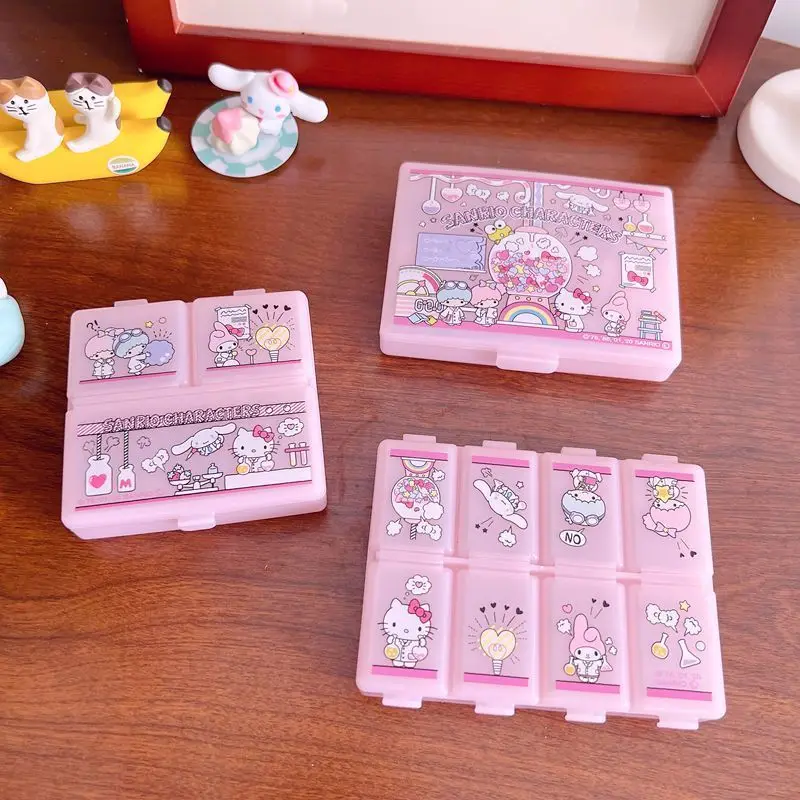 Cute Sanrio Multi-Compartment Organizer Hello Kittys Kawaii Anime Pill Box Jewelry Box Portable Cotton Swab Case Toys for Girls
Cute Sanrio Multi-Compartment Organizer Hello Kittys Kawaii Anime Pill Box Jewelry Box Portable Cotton Swab Case Toys for Girls