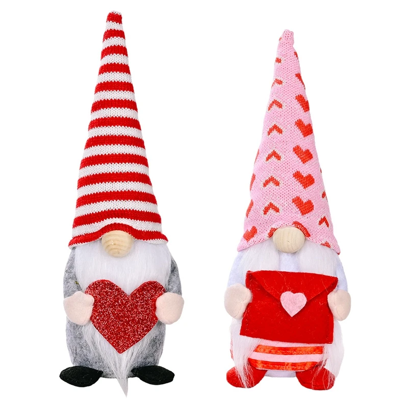 

Декор на День святого Валентина-2 упаковки, Шведский томте ручной работы Mr & Mrs, мягкие гномы, плюшевые куклы, украшения для домашнего стола