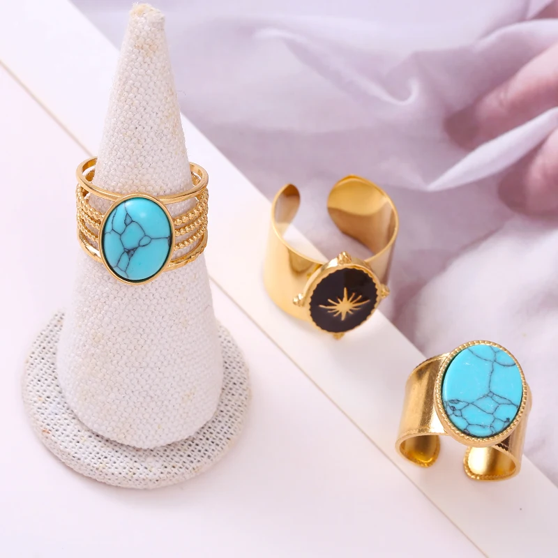 Vintage Oval Star Open Wide Rings for Women Girls Euramerican Fashion Stainless Steel Dropping Oil Natural Stone Inlay Ring Gift
Vintage Oval Star Open Wide Rings for Women Girls Euramerican Fashion Stainless Steel Dropping Oil Natural Stone Inlay Ring Gift