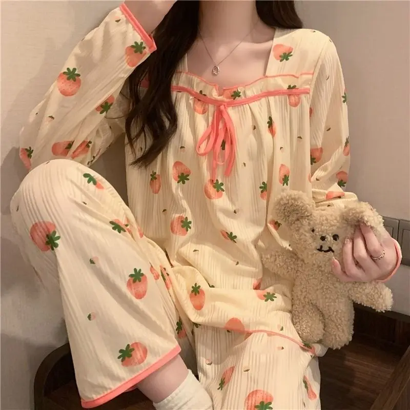 Новинка весна-осень 2023 комплект домашней одежды с длинным рукавом Женская милая пижама из 2 предметов женская ночная рубашка женская
Новинка весна-осень 2023 комплект домашней одежды с длинным рукавом Женская милая пижама из 2 предметов женская ночная рубашка женская