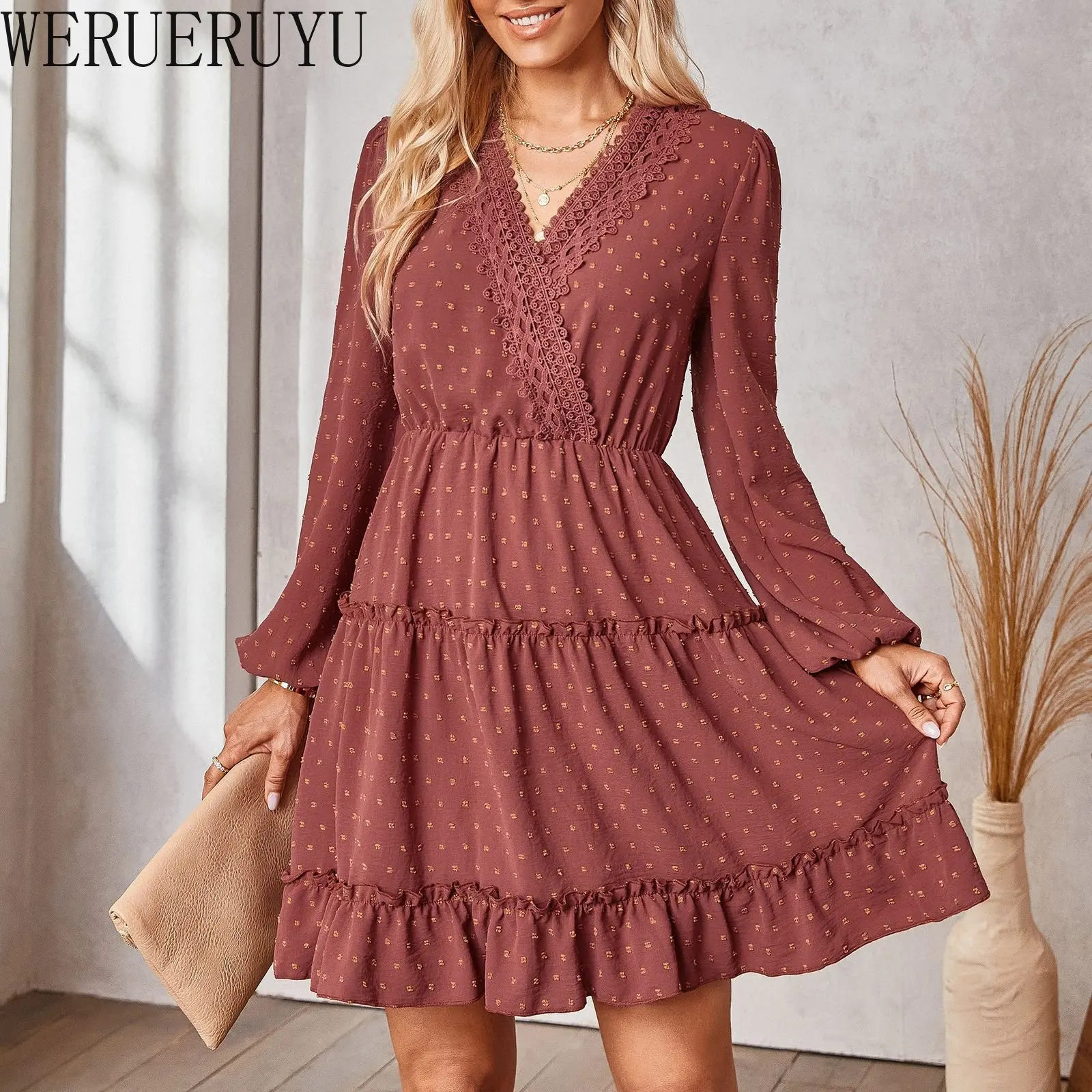 New Casual Mini Long Sleeve Jacquard Dress Woman Y2k Clothes Autumn Winter Fashion V Neck Elegant Evening Dresses for Women 2022
New Casual Mini Long Sleeve Jacquard Dress Woman Y2k Clothes Autumn Winter Fashion V Neck Elegant Evening Dresses for Women 2022
