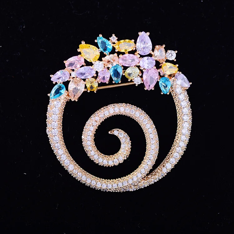 European and American New Hand-set Colorful Copper-set Zircon Brooch Fashion Crystal Brooch High-end Luxury Jewelry
European and American New Hand-set Colorful Copper-set Zircon Brooch Fashion Crystal Brooch High-end Luxury Jewelry