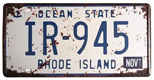 ERLOOD Rhode Island IR-945 Ocean State, United States,Retro Vintage Auto License Plate Tin Sign Embossed Tag Size Home Pub Bar
ERLOOD Rhode Island IR-945 Ocean State, United States,Retro Vintage Auto License Plate Tin Sign Embossed Tag Size Home Pub Bar