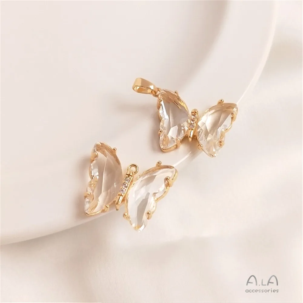 14K gold inlay crystal zirconia wings butterfly pendant earrings diy sweater chain collarbone necklace charm
14K gold inlay crystal zirconia wings butterfly pendant earrings diy sweater chain collarbone necklace charm