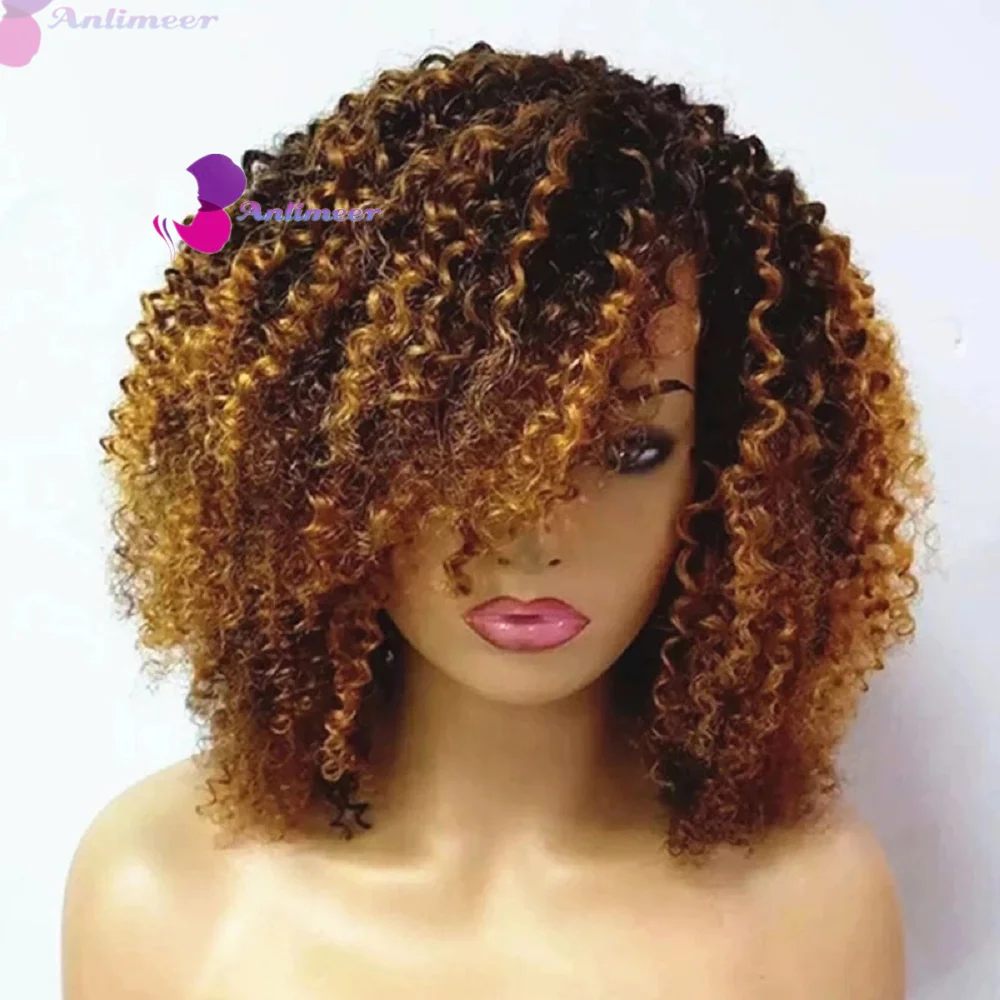 

Afro kinky Curly Wigs For Black Women 4x4 Silk Base Wig 13x4/13x6 Lace Front Wigs Human Hair Pre Plucked Ombre Honey Blonde WIg