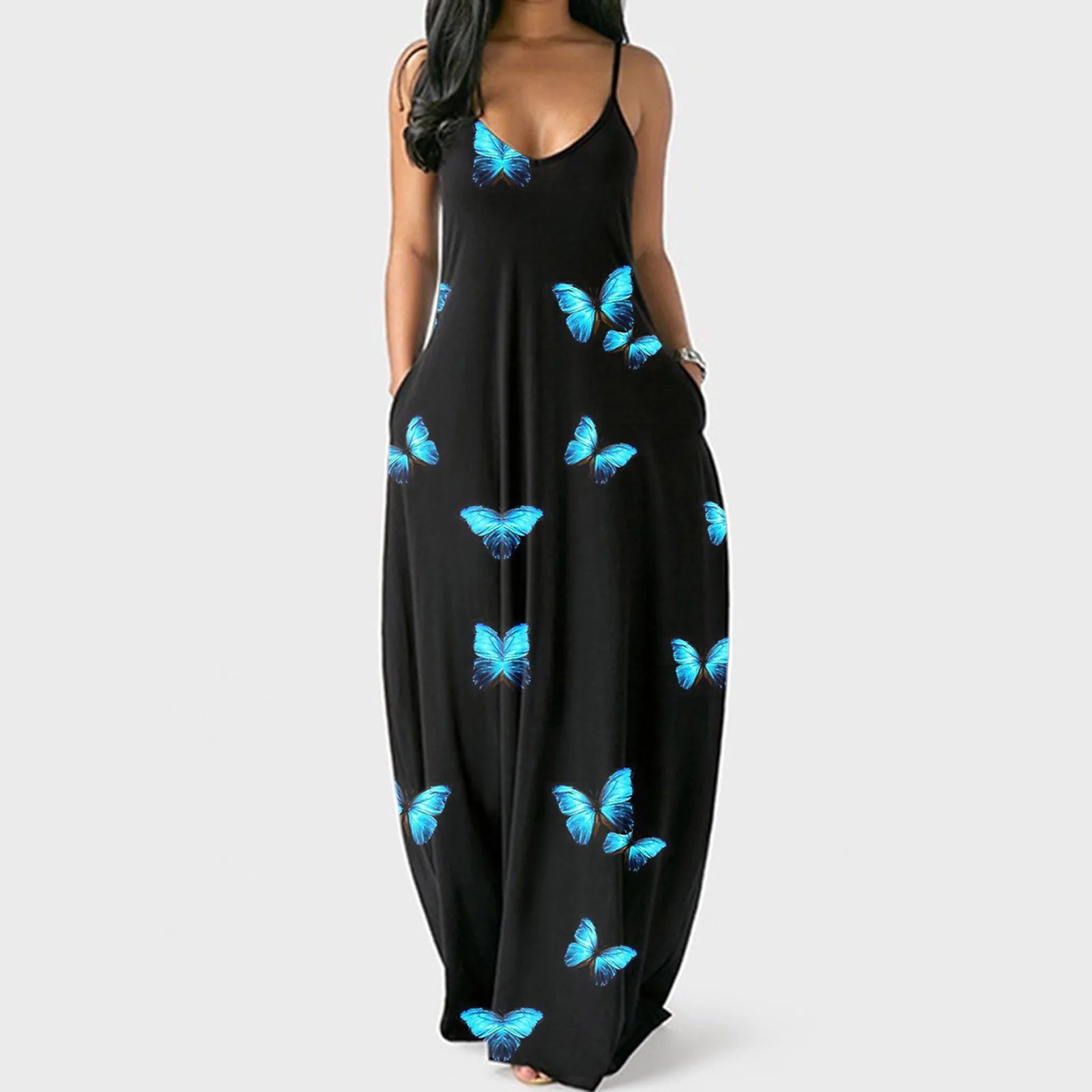 Women Summer Sexy V-Neck Butterfly Print Sleeveless Pullover Long Dresses Off Shoulder Beach Holiday Party Wear Robe
Women Summer Sexy V-Neck Butterfly Print Sleeveless Pullover Long Dresses Off Shoulder Beach Holiday Party Wear Robe