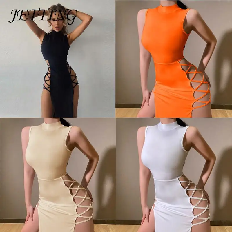Women Summer Black Sleeveless Bandage Sexy Dress Fashion Skinny Backless Tank Dresses High Slit Women Dress
Women Summer Black Sleeveless Bandage Sexy Dress Fashion Skinny Backless Tank Dresses High Slit Women Dress