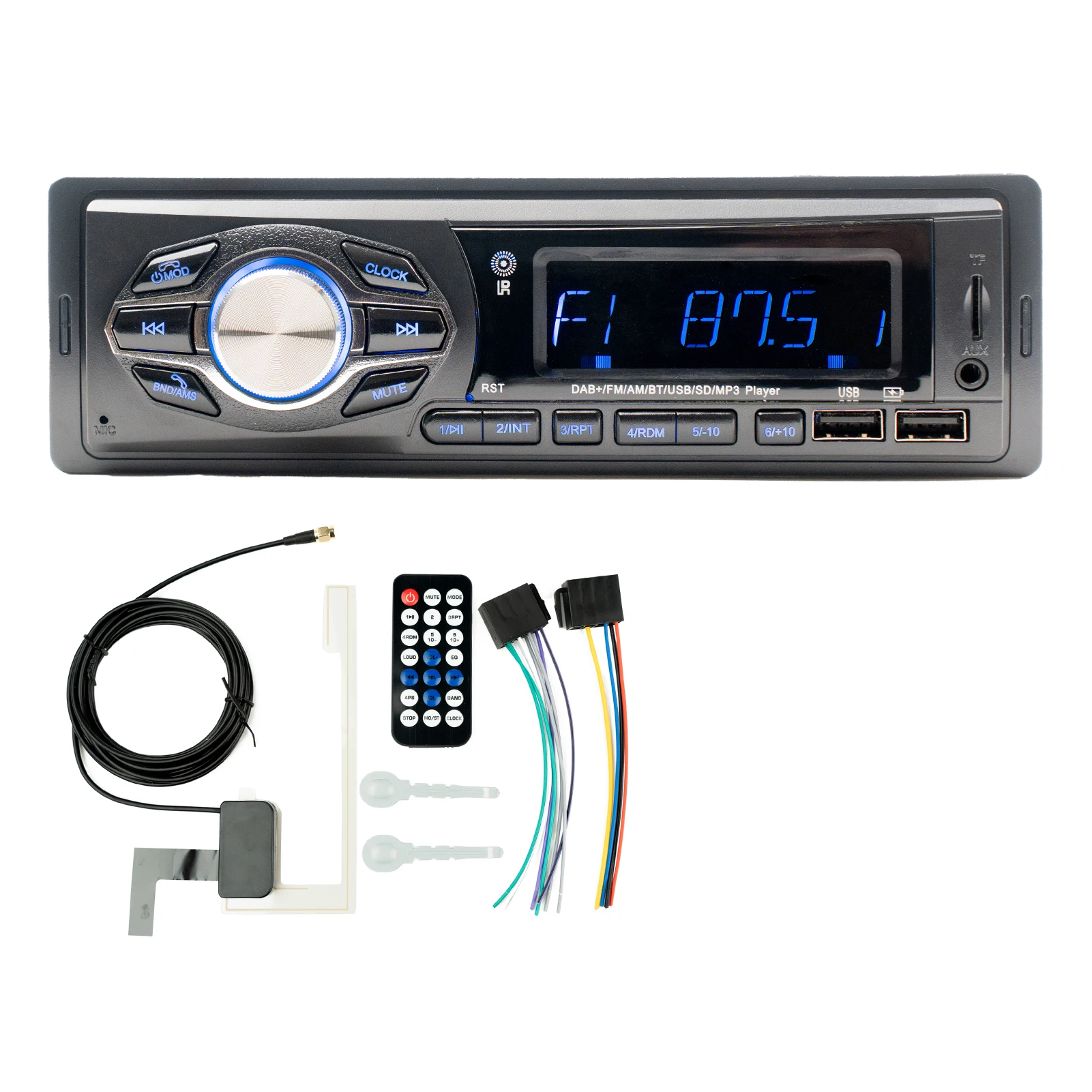 Автомобильный стереоприемник с ЖК-дисплеем, с поддержкой BT 5,0, FM/AM/DAB радио
Автомобильный стереоприемник с ЖК-дисплеем, с поддержкой BT 5,0, FM/AM/DAB радио