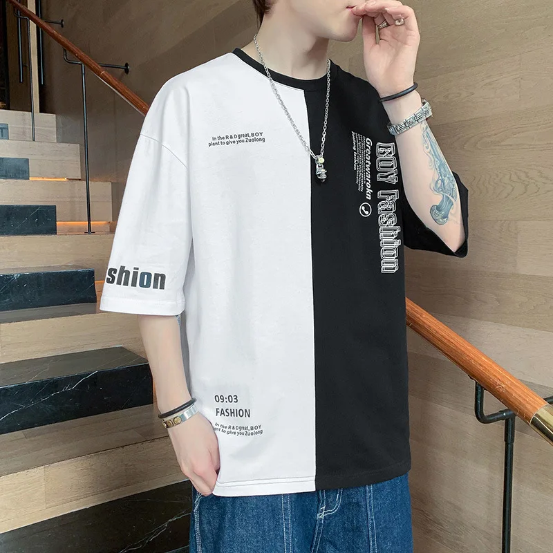 Summer T-shirt Men Oversized Short Sleeve Casual Cotton Men Tshirt hip Hop High Street Patchwork Plus Size Men T-shirt Male Top
Summer T-shirt Men Oversized Short Sleeve Casual Cotton Men Tshirt hip Hop High Street Patchwork Plus Size Men T-shirt Male Top