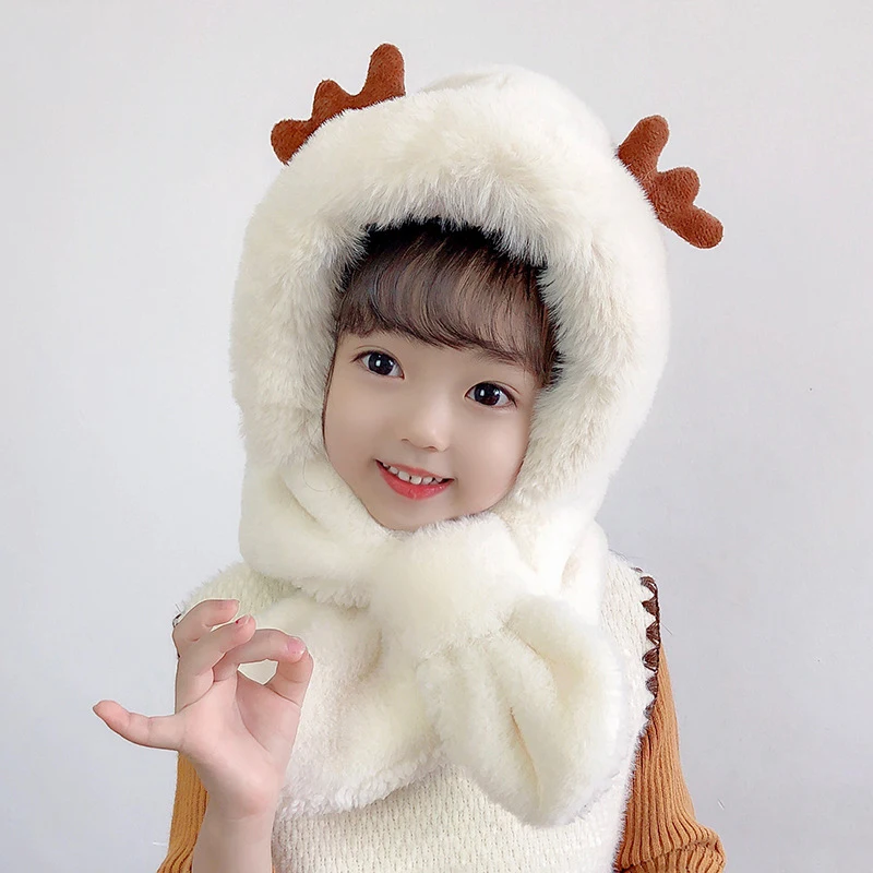 New Cute Winter Plush Hat Neck Warmer Plush Lined Comfortable Breathable Cap for Kid Girl Outdoor Warm Antlers Cap Fashion
New Cute Winter Plush Hat Neck Warmer Plush Lined Comfortable Breathable Cap for Kid Girl Outdoor Warm Antlers Cap Fashion