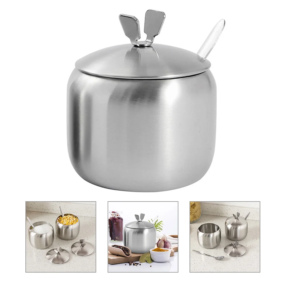 1 Set Stainless Steel Sugar Jar Metal Salt Container Kitchen Seasoning Condiment Jar 
1 Set Stainless Steel Sugar Jar Metal Salt Container Kitchen Seasoning Condiment Jar