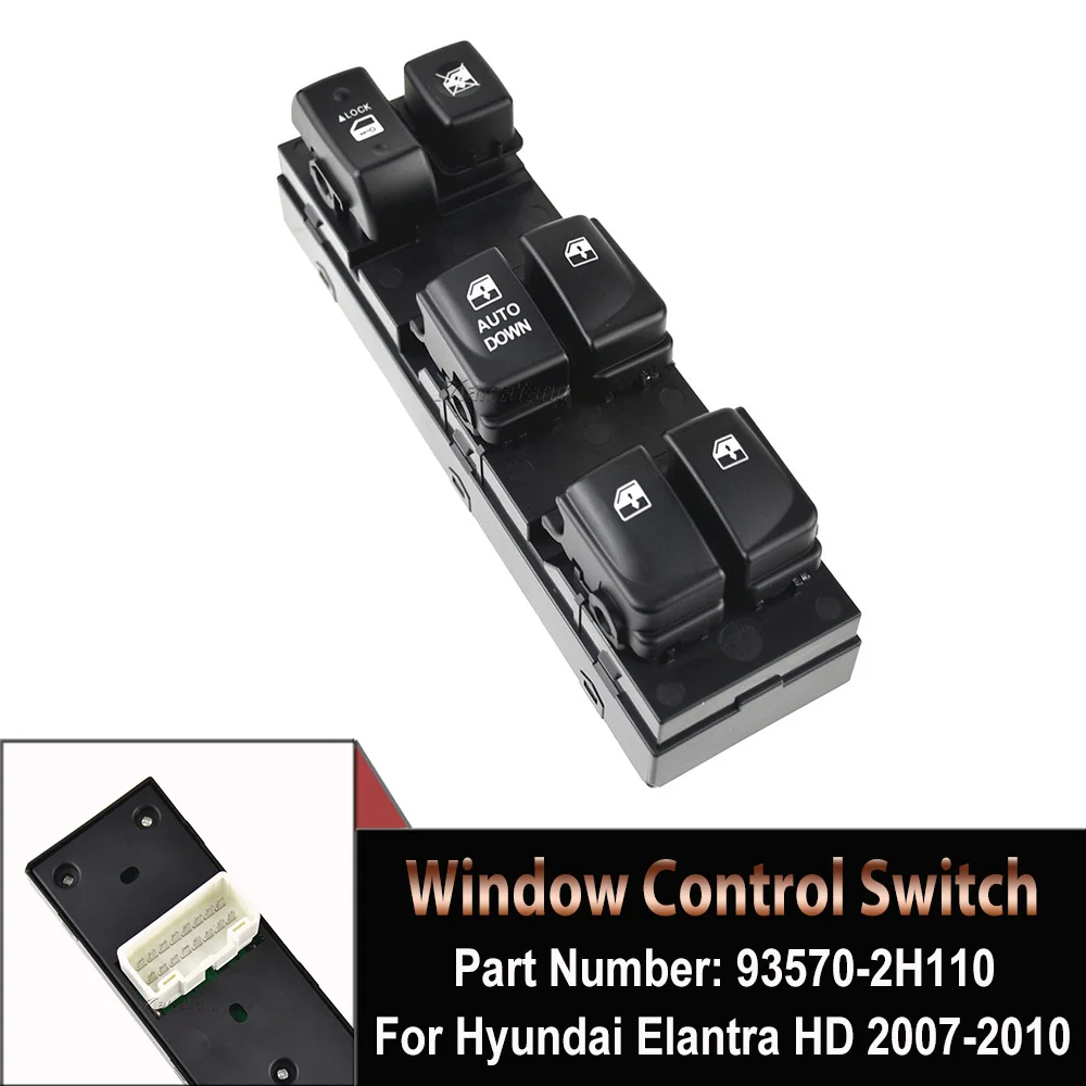 

Top Quality 16 PIN Front Door-Window Switch 93570-2H110 935702H110 For Hyundai Elantra HD 2007 2008 2009 2010 Car Accessories