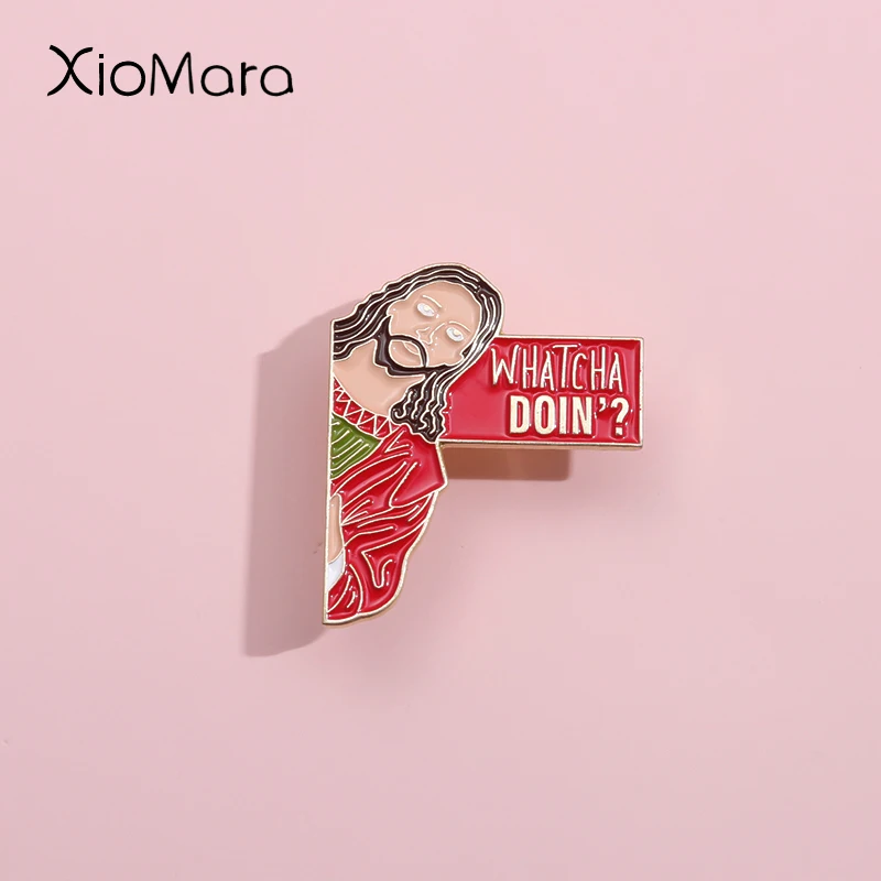 Whatcha Doin Enamel Pins Custom Jesus Funny Brooches Lapel Badges Cartoon Quotations Jewelry Gift For Friends
Whatcha Doin Enamel Pins Custom Jesus Funny Brooches Lapel Badges Cartoon Quotations Jewelry Gift For Friends